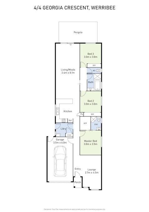 4/4 Georgia Crescent, Werribee, VIC, 3030 - Floorplan 1