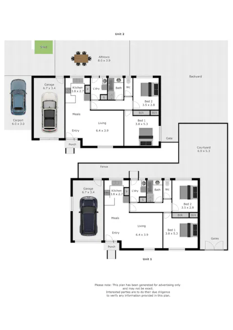 1 & 2/7 Eleanore Court, West Wodonga, VIC, 3690 - Floorplan 1