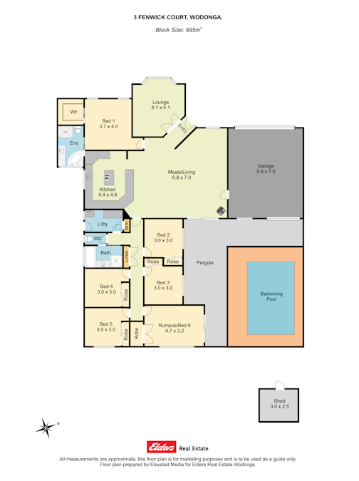 3 Fenwick Court, Wodonga, VIC, 3690 - Floorplan 1