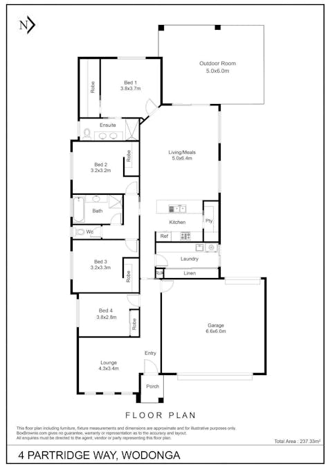 4 Partridge Way, Wodonga, VIC, 3690 - Floorplan 1