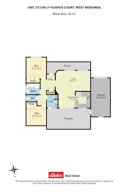 2/13 Billy Hughes Court, Wodonga, VIC, 3690 - Floorplan 1