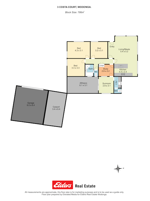3 Costa Court, Wodonga, VIC, 3690 - Floorplan 1