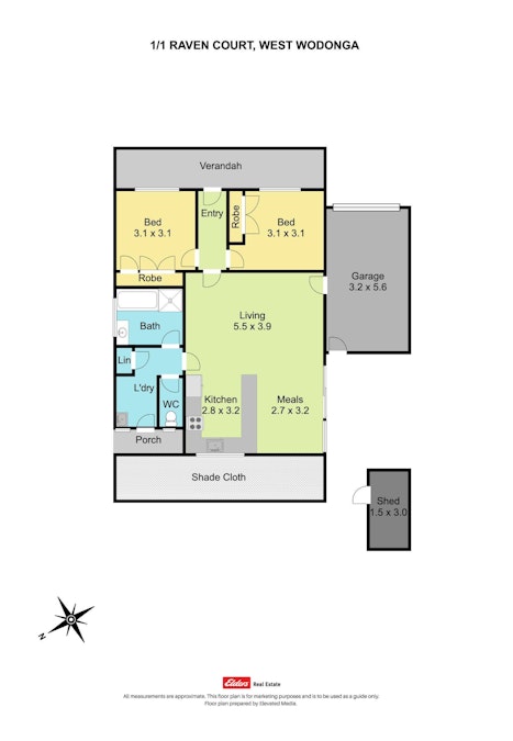 1/1 Raven Court, West Wodonga, VIC, 3690 - Floorplan 1