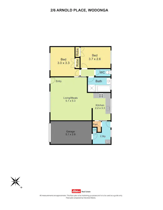 2/6 Arnold Place, Wodonga, VIC, 3690 - Floorplan 1