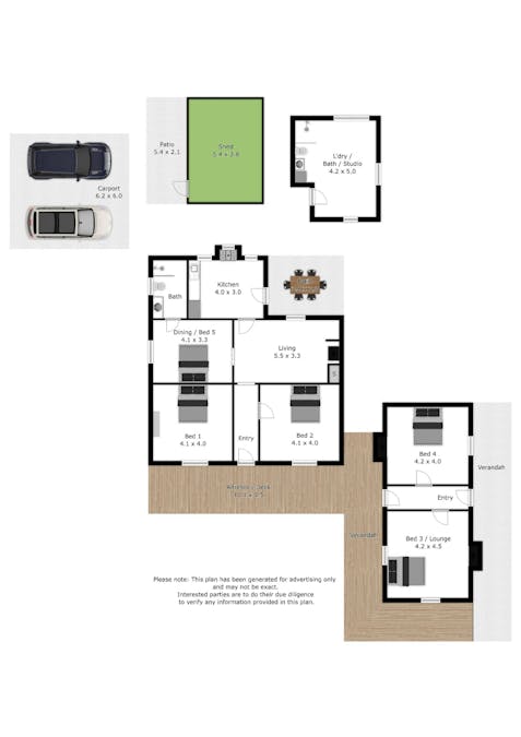 3 Wise Street, Bethanga, VIC, 3691 - Floorplan 1