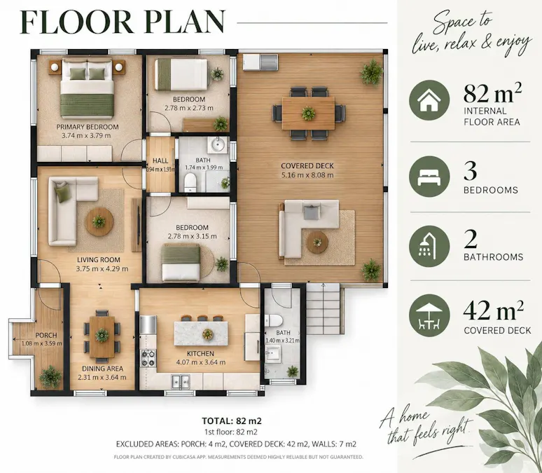 45 Mariposa Place, Cooloola Cove, QLD, 4580 - Floorplan 1