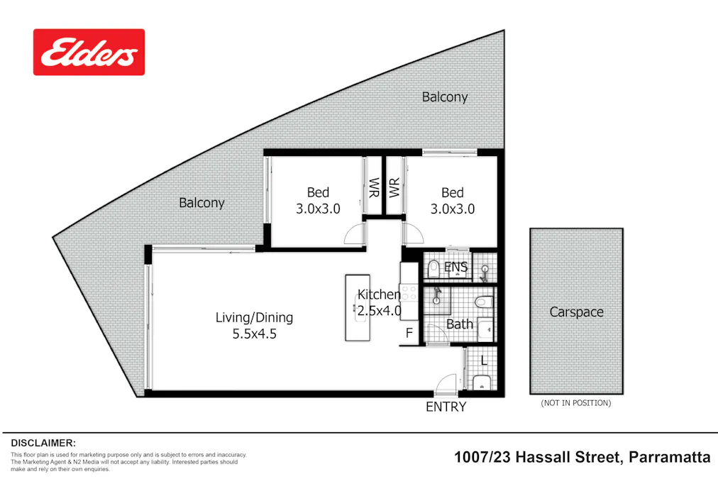 1007/23 Hassal Street, Parramatta, NSW, 2150 - Floorplan 1