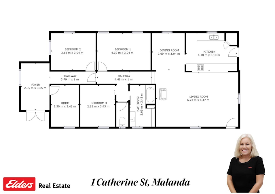 1 Catherine Street, Malanda, QLD, 4885 - Floorplan 1