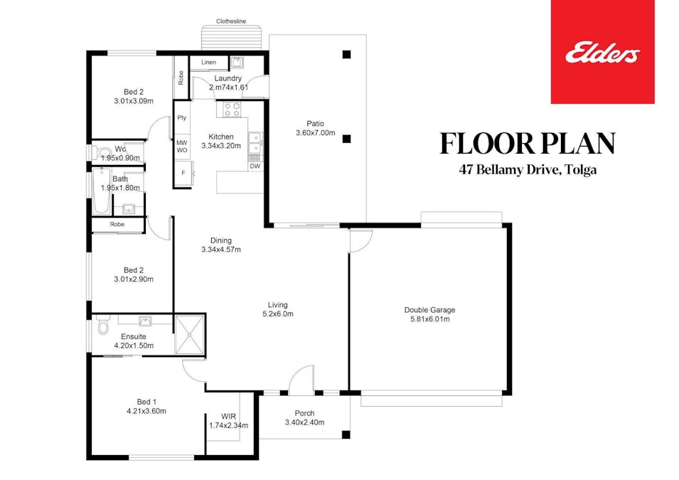 47 Bellamy Drive, Tolga, QLD, 4882 - Floorplan 1