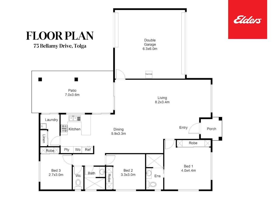 73 Bellamy Drive, Tolga, QLD, 4882 - Floorplan 1
