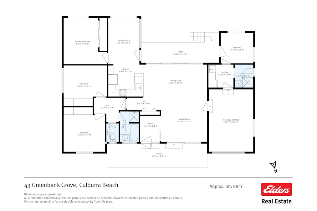 43 Greenbank Grove, Culburra Beach, NSW, 2540 - Floorplan 1