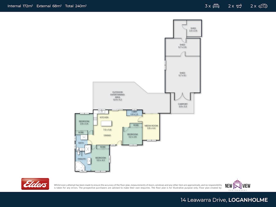 14 Leawarra Drive, Loganholme, QLD, 4129 - Floorplan 1