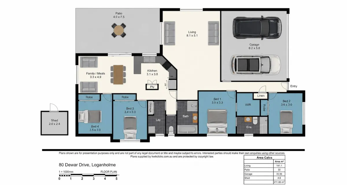 80 Dewar Drive, Loganholme, QLD, 4129 - Floorplan 1
