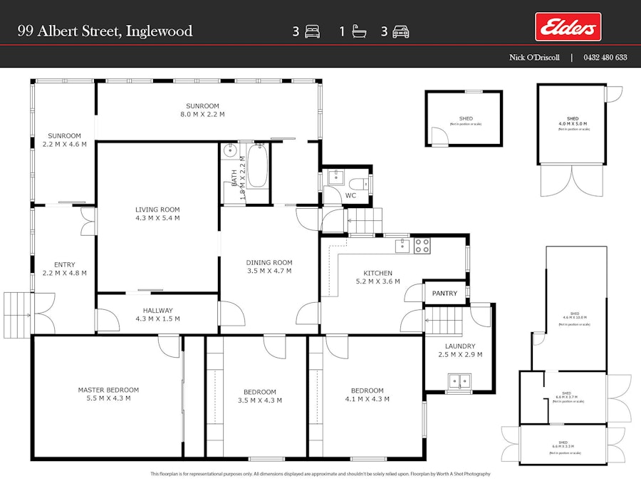 99 Albert Street, Inglewood, QLD, 4387 - Floorplan 1