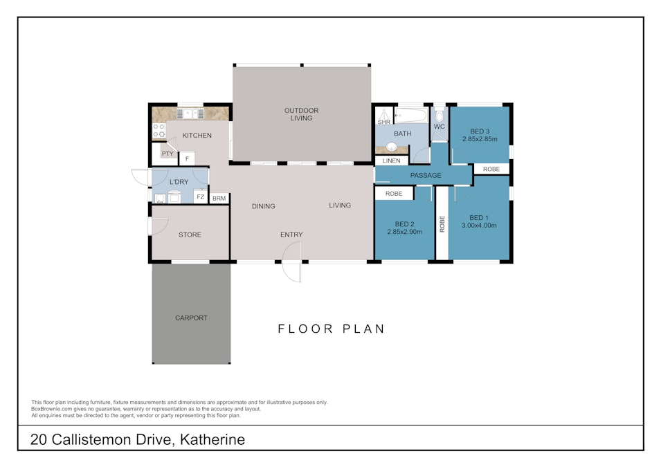 20 Callistemon Drive, Katherine, NT, 0850 - Floorplan 1