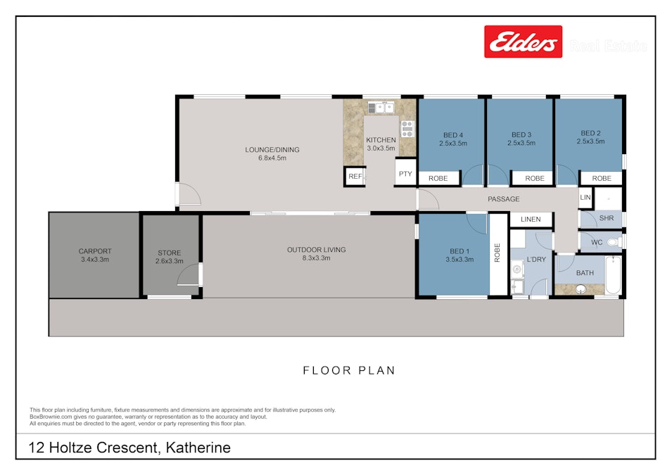 12 Holtze Crescent, Katherine, NT, 0850 - Floorplan 1