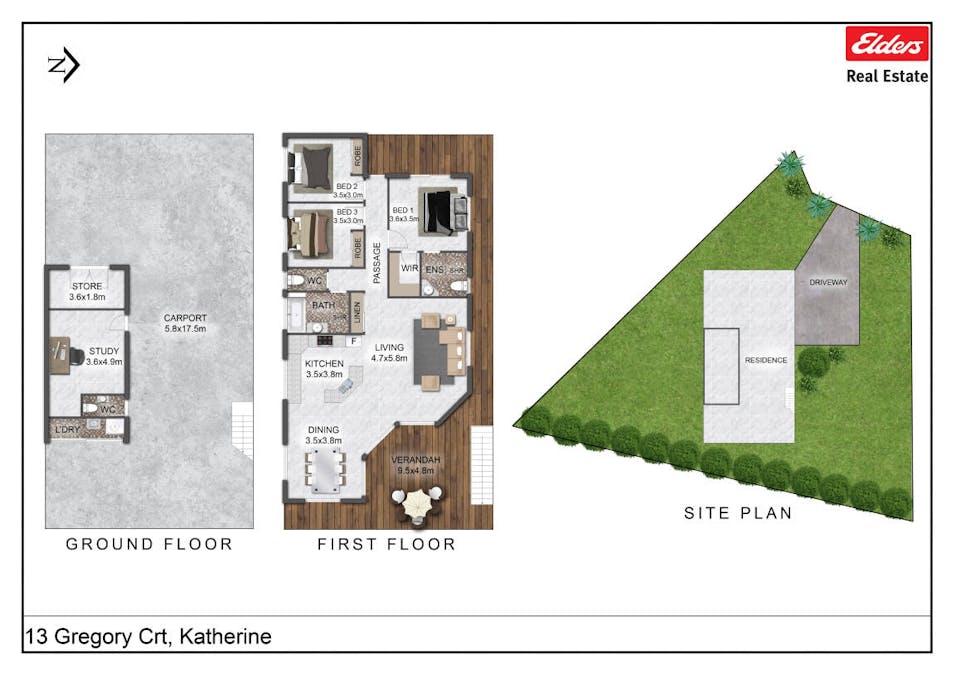 13 Gregory Court, Katherine, NT, 0850 - Floorplan 1