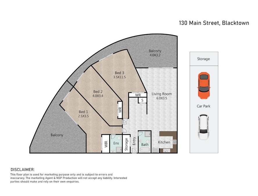 Level 12/72/130 Main Street, Blacktown, NSW, 2148 - Floorplan 1