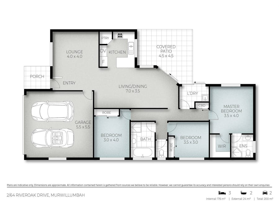 2/64 Riveroak Drive, Murwillumbah, NSW, 2484 - Floorplan 1