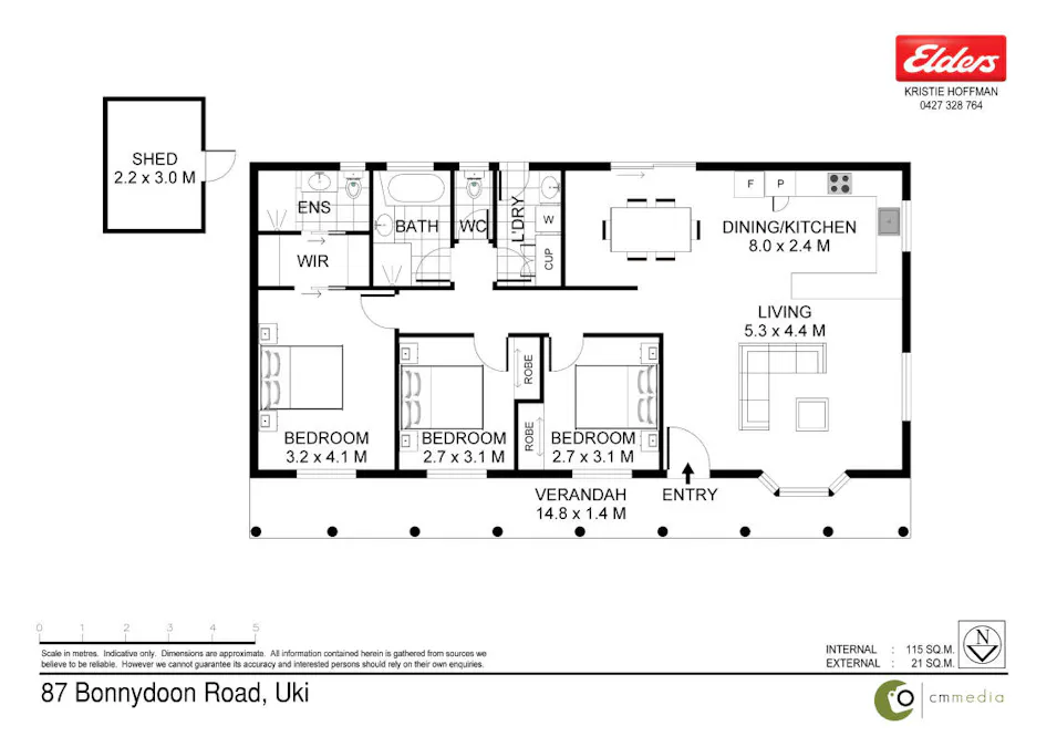 87 Bonnydoon Road, Uki, NSW, 2484 - Floorplan 1