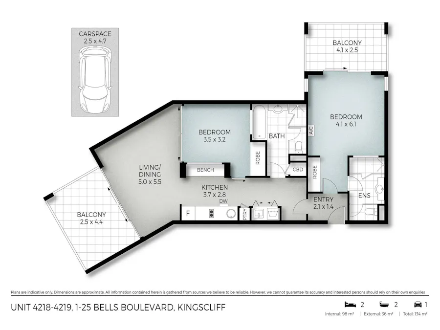 4218 and 4/1-25 Bells Boulevard, Kingscliff, NSW, 2487 - Floorplan 1