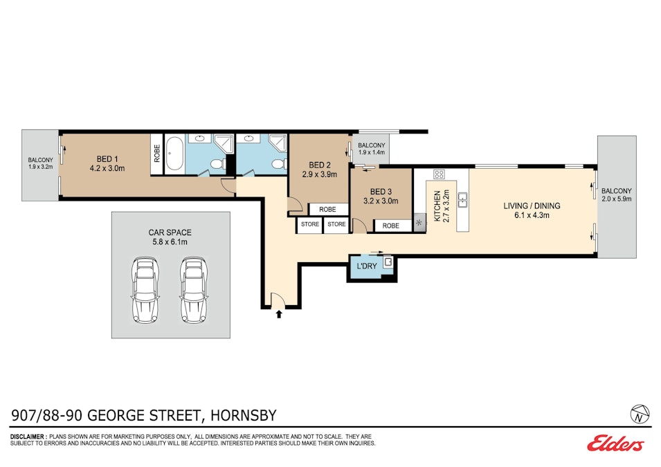 907/88-90 George Street, Hornsby, NSW, 2077 - Floorplan 1