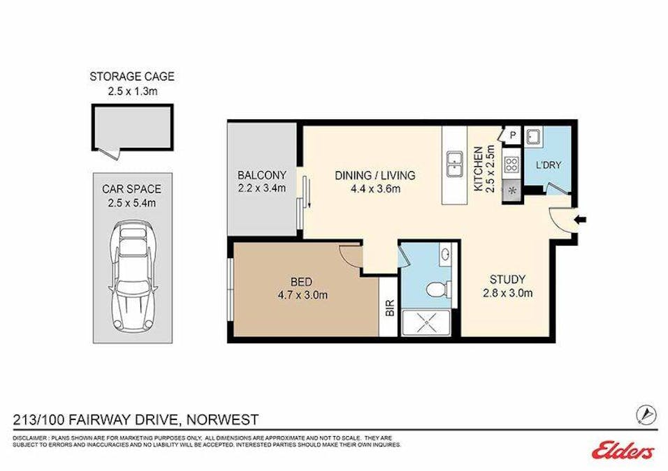 213/100 Fairway Drive, Norwest, NSW, 2153 - Floorplan 1