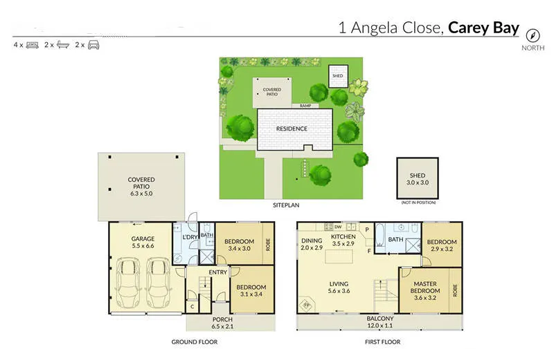 1 Angela Close, Carey Bay, NSW, 2283 - Floorplan 1