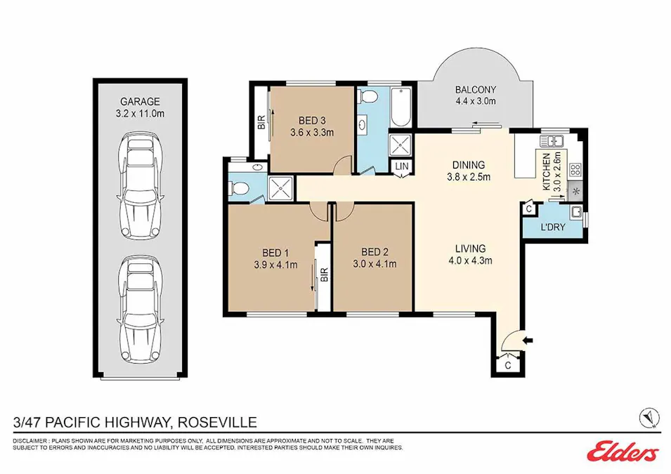 3/47 Pacific Highway, Roseville, NSW, 2069 - Floorplan 1