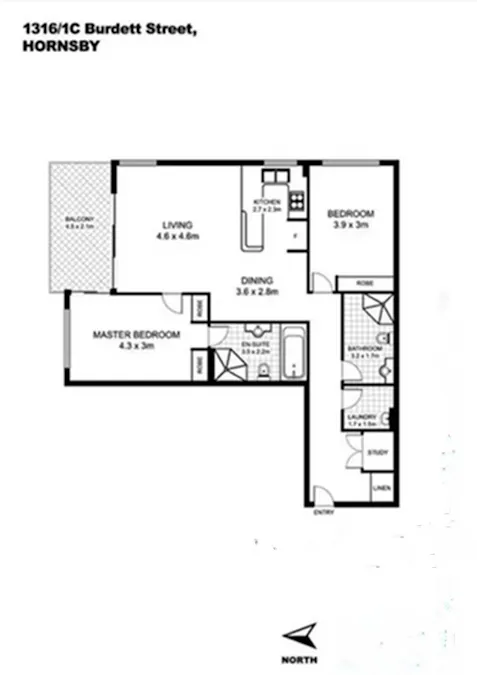 1316/1C Burdett Street, Hornsby, NSW, 2077 - Floorplan 1