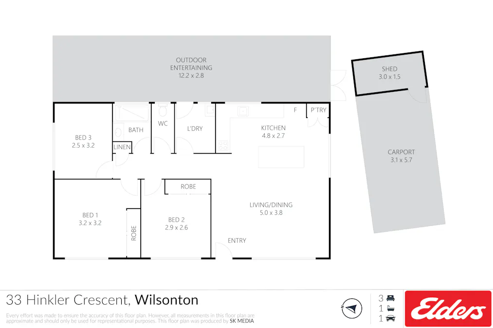 33 Hinkler Crescent, Wilsonton, QLD, 4350 - Floorplan 1