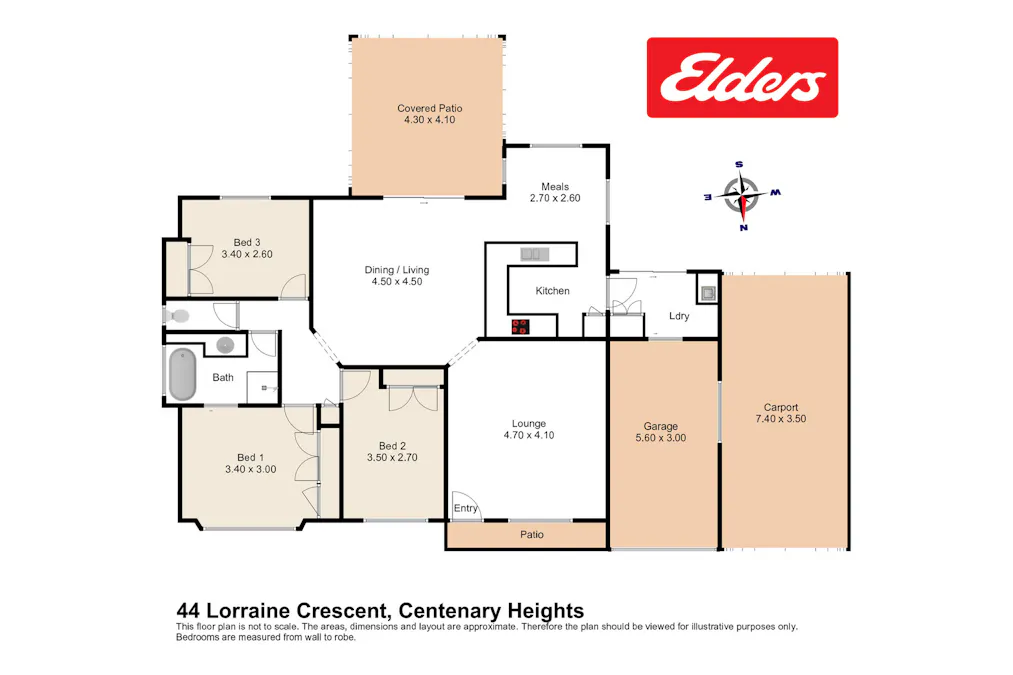 44 Lorraine Crescent, Centenary Heights, QLD, 4350 - Floorplan 1