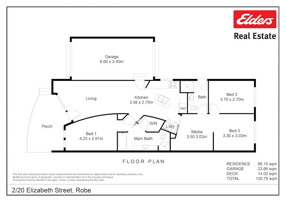 2/20 Elizabeth Street, Robe, SA, 5276 - Floorplan 1