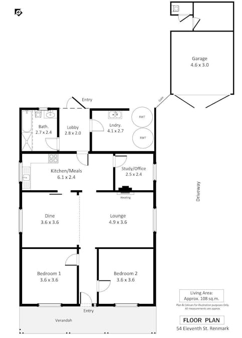 54 Eleventh Street, Renmark, SA, 5341 - Floorplan 1