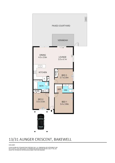 13/31 Aunger Crescent, Bakewell, NT, 0832 - Floorplan 1