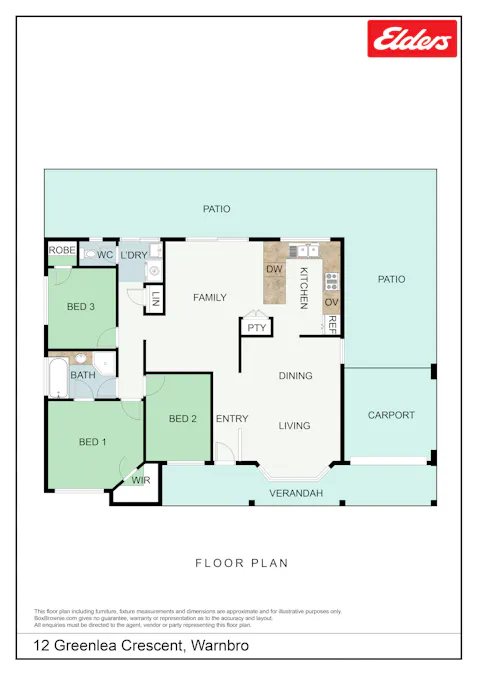 12 Greenlea Crescent, Warnbro, WA, 6169 - Floorplan 1