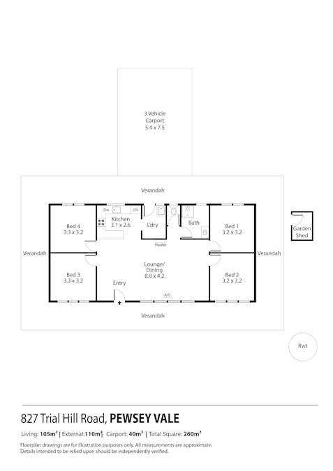 827 Trial Hill Road, Pewsey Vale, SA, 5351 - Floorplan 1