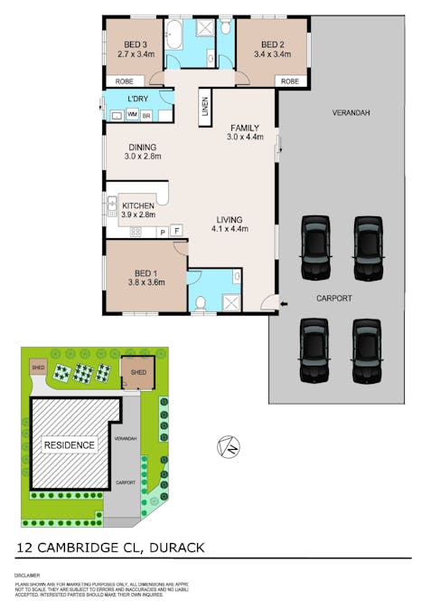 12 Cambridge Close, Durack, NT, 0830 - Floorplan 1