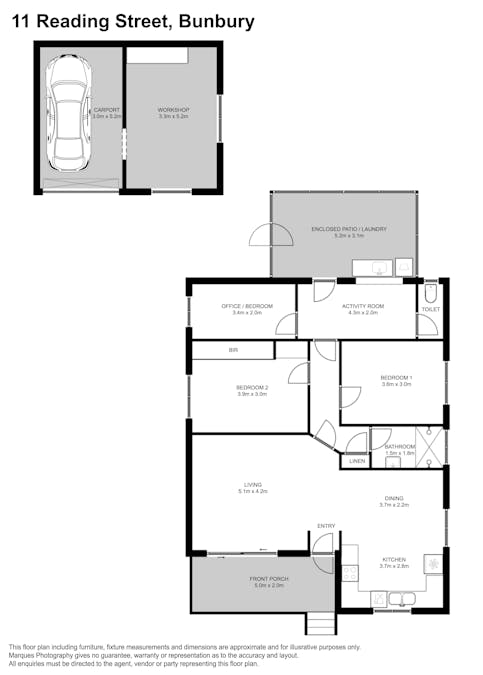 11 Reading Street, Bunbury, WA, 6230 - Floorplan 1