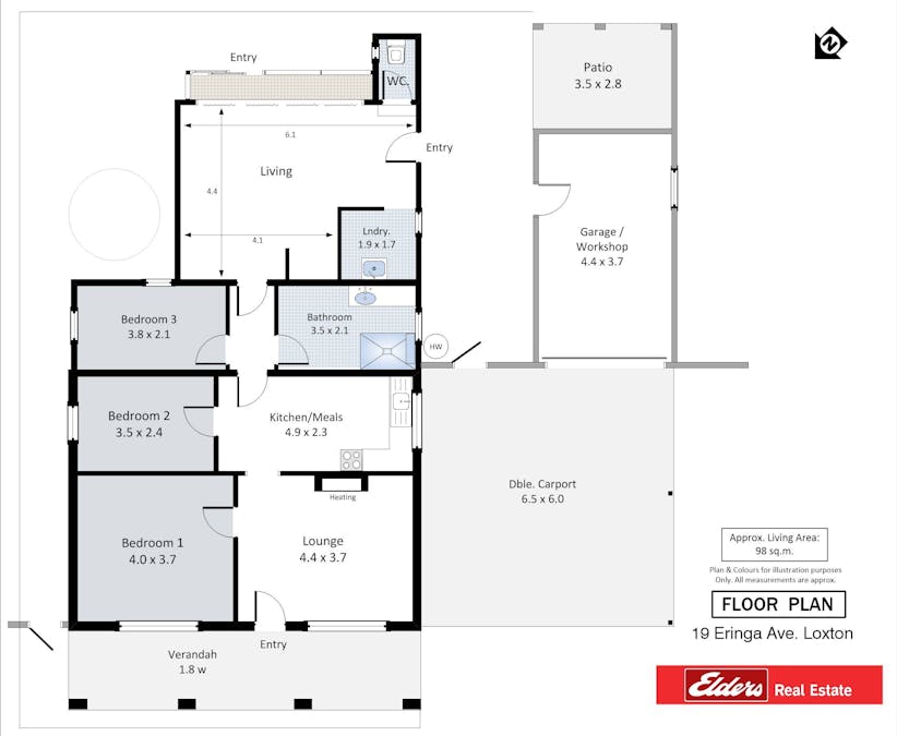 19 Eringa Avenue, Loxton, SA, 5333 - Floorplan 1