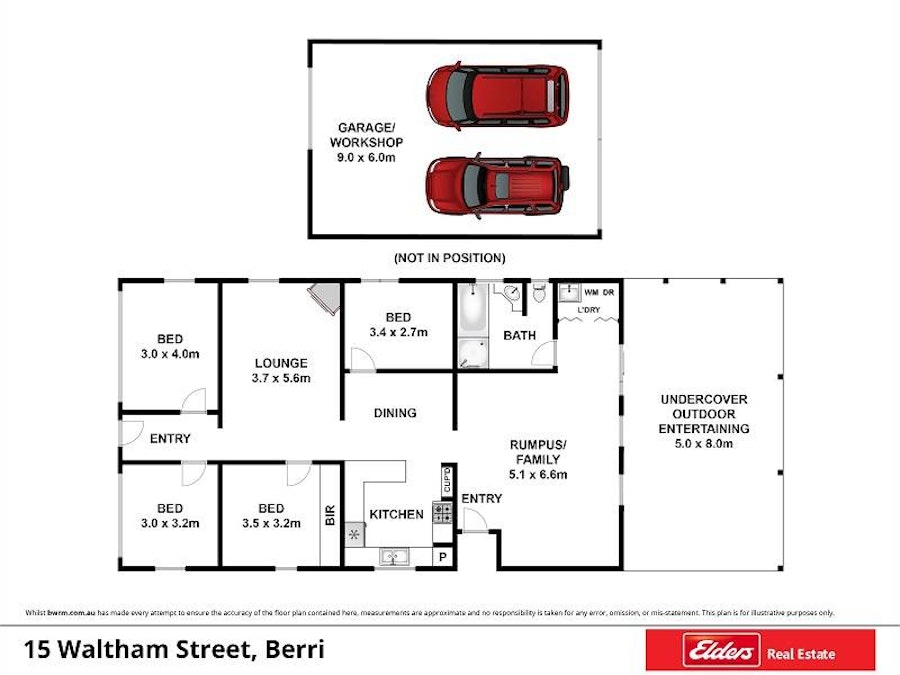 15 Waltham Street, Berri, SA, 5343 - Floorplan 1