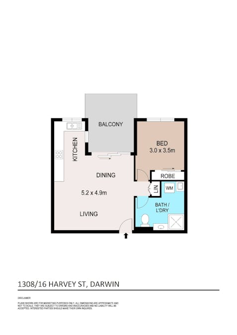 1308/16 Harvey Street, Darwin City, NT, 0800 - Floorplan 1