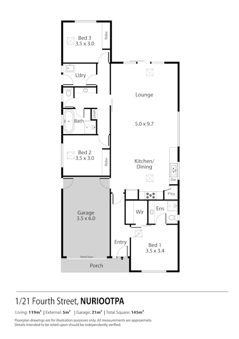 1/21A Fourth Street, Nuriootpa, SA, 5355 - Floorplan 1