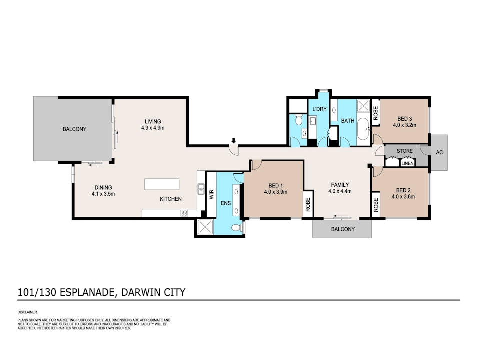 101/130 Esplanade , Darwin City, NT, 0800 - Floorplan 1