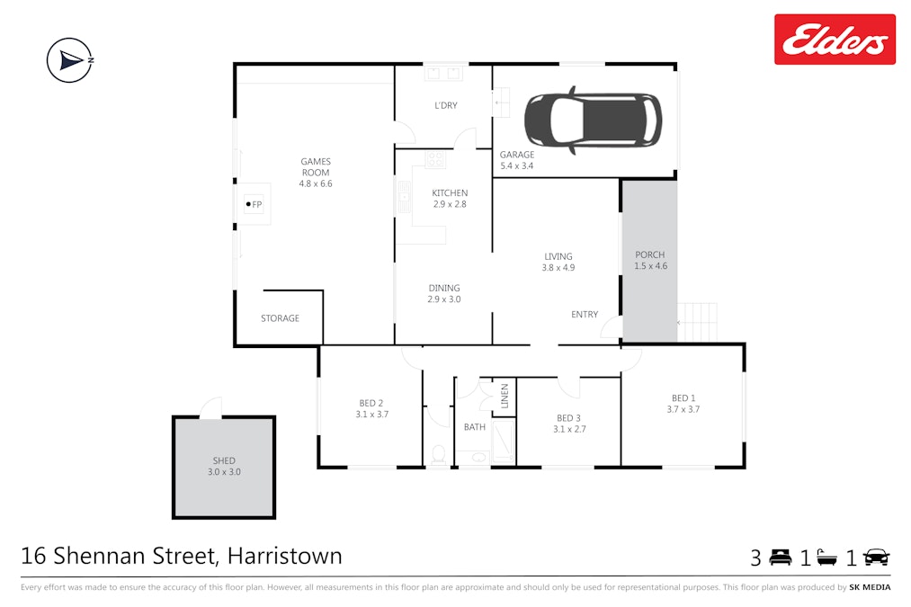 16 Shennan Street, Harristown, QLD, 4350 - Floorplan 1