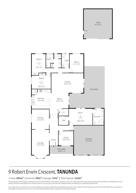 9 Robert Erwin Crescent, Tanunda, SA, 5352 - Floorplan 1