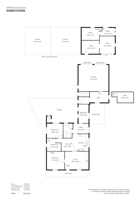 2483 Black Springs Road, Robertstown, SA, 5381 - Floorplan 1