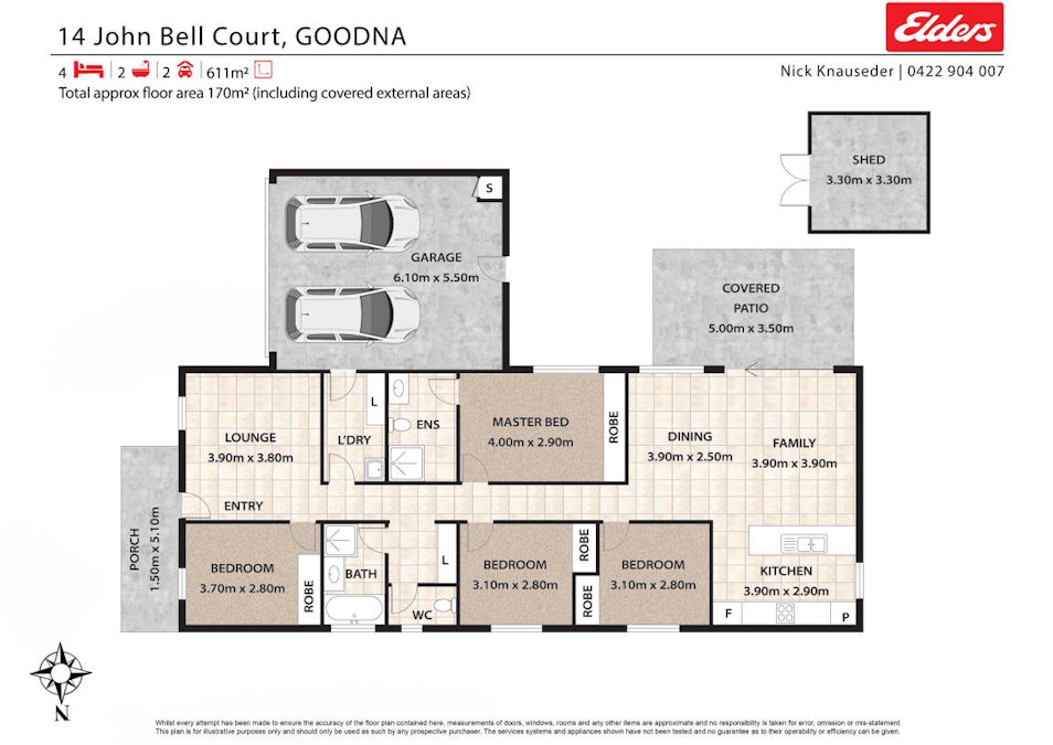 14 John Bell Court, Goodna, QLD, 4300 - Floorplan 1