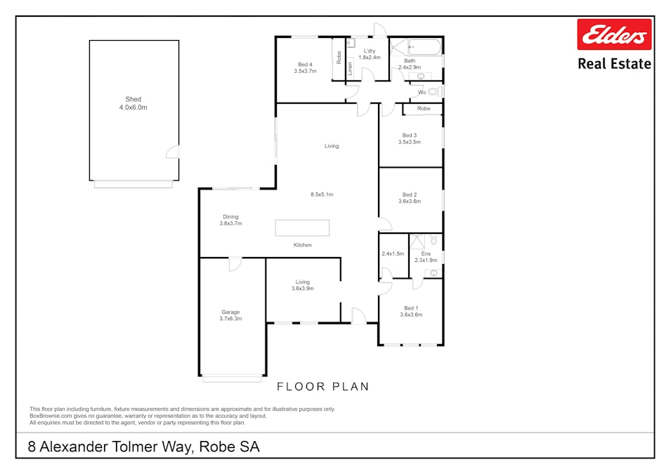 8 Alexander Tolmer Way, Robe, SA, 5276 - Floorplan 1