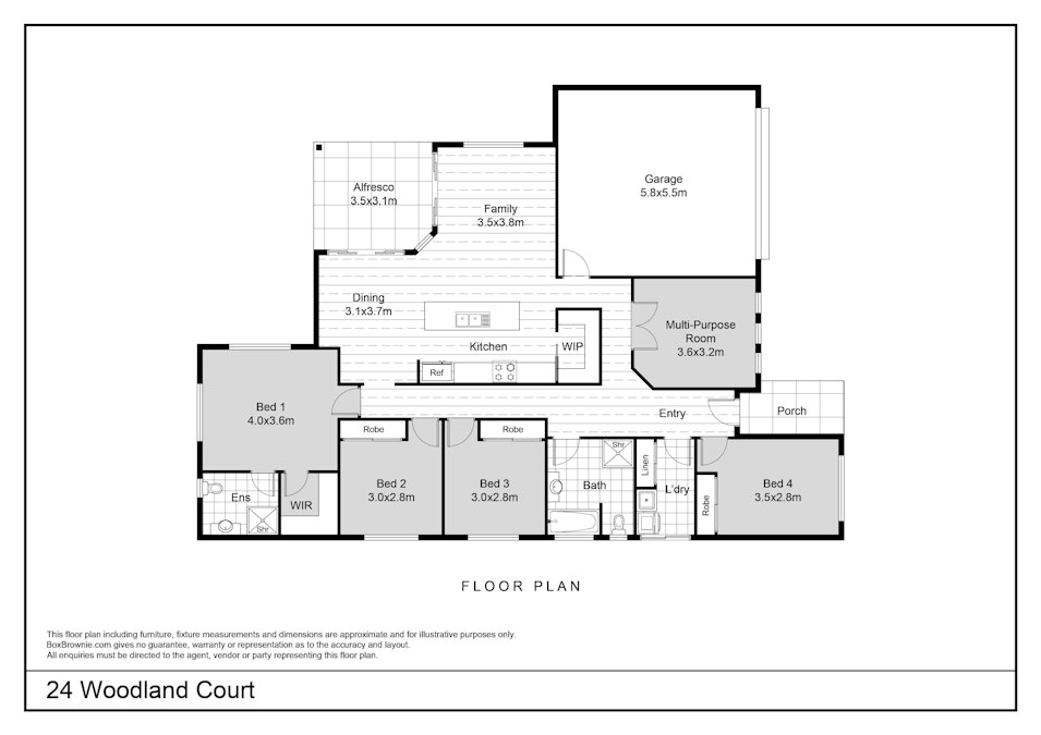 24 Woodland Court, Kirkwood, QLD, 4680 - Floorplan 1